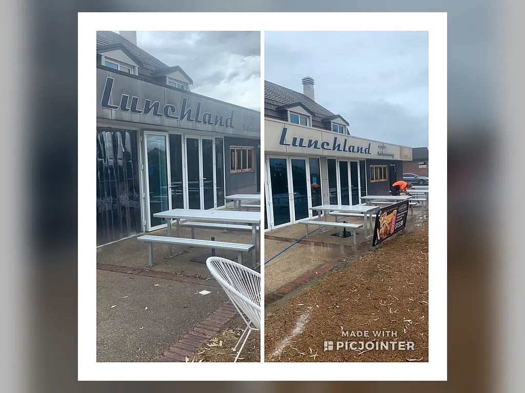 Commercial hard surface before and after cleaning