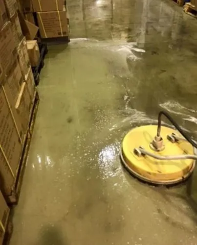 Warehouse row cleaned while stock stays in place
