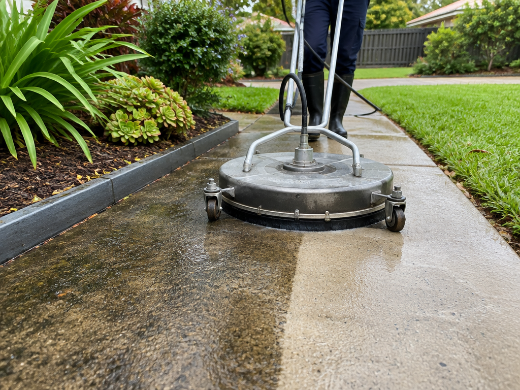 Pressure cleaning a concrete surface, pressure cleaning in Ipswich